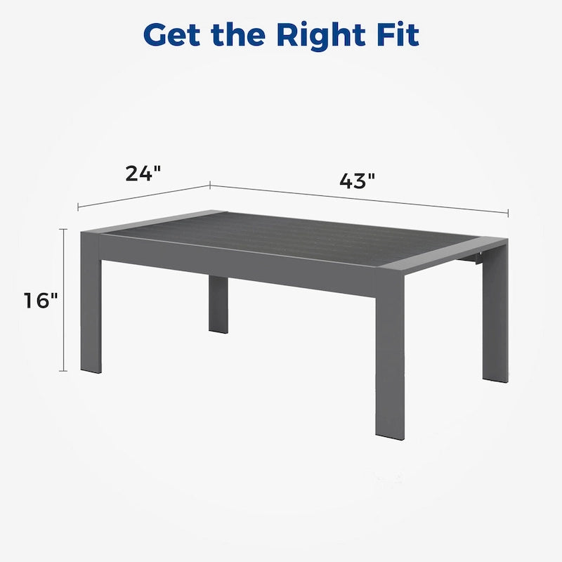 Table basse d'extérieur en aluminium tout temps