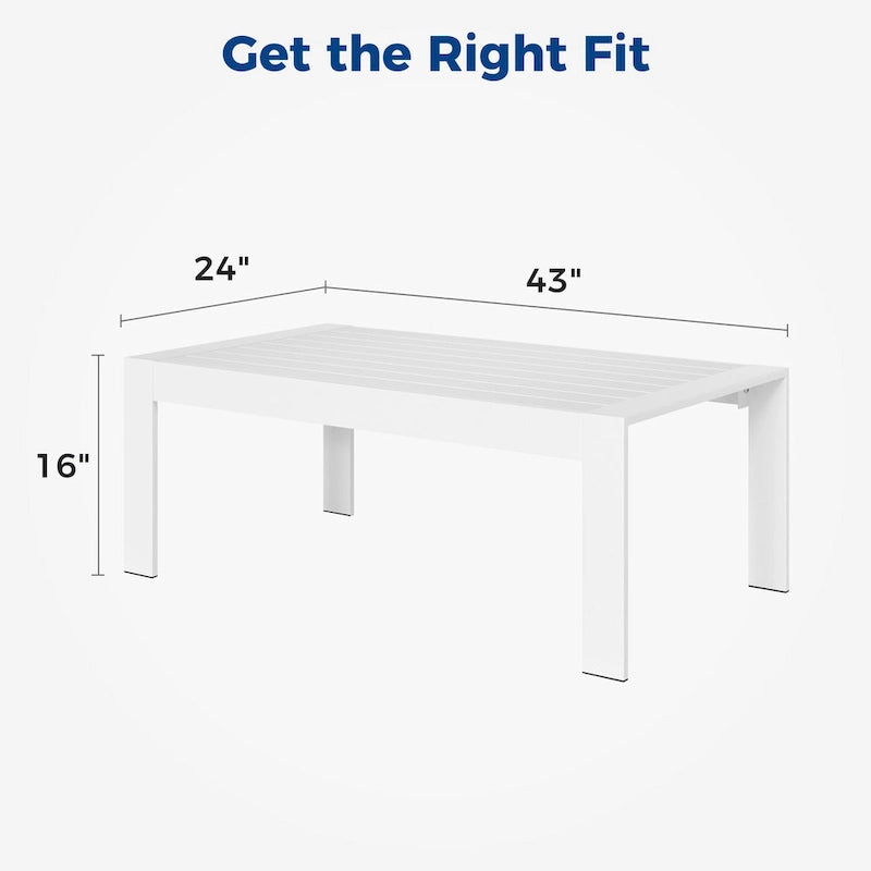 Table basse d'extérieur en aluminium tout temps