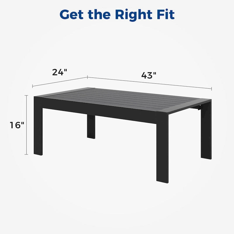 Table basse d'extérieur en aluminium tout temps