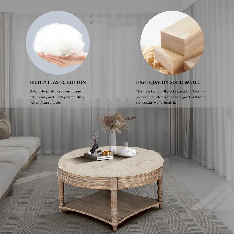 Table basse repose-pieds ronde large