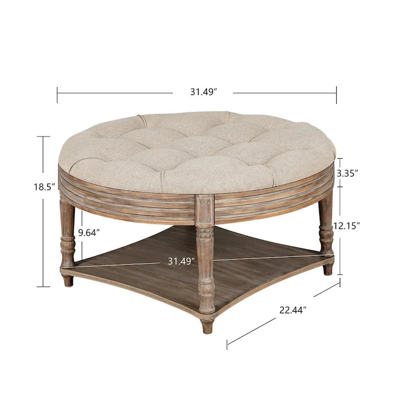 Table basse repose-pieds ronde large