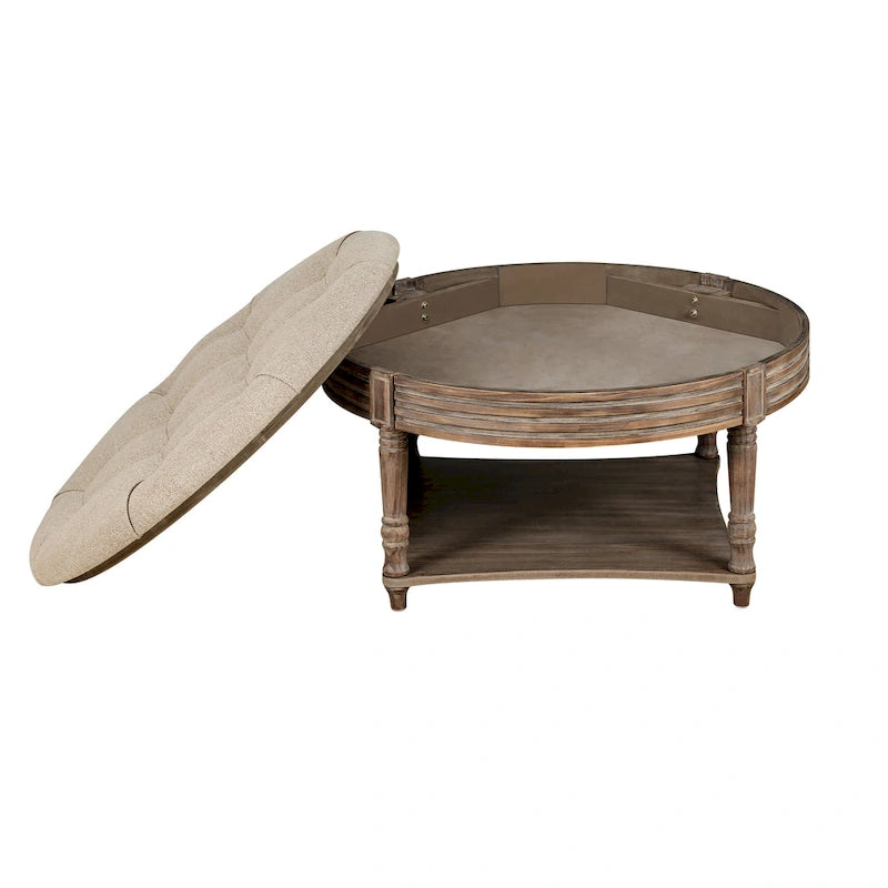 Table basse repose-pieds ronde large