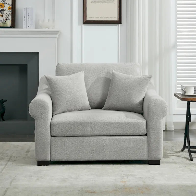 Fauteuil oversize en chenille moderne