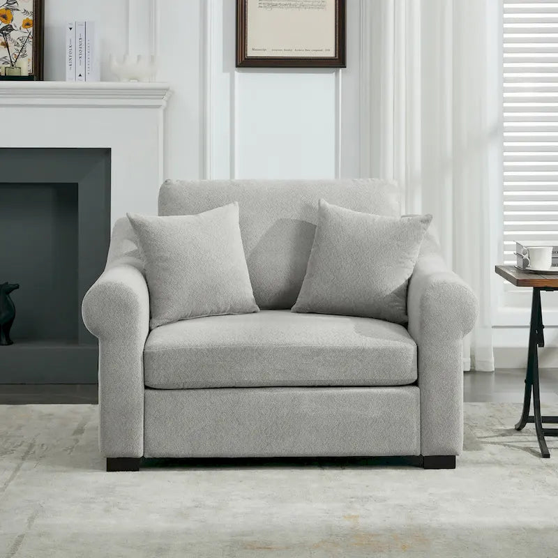 Fauteuil oversize en chenille moderne