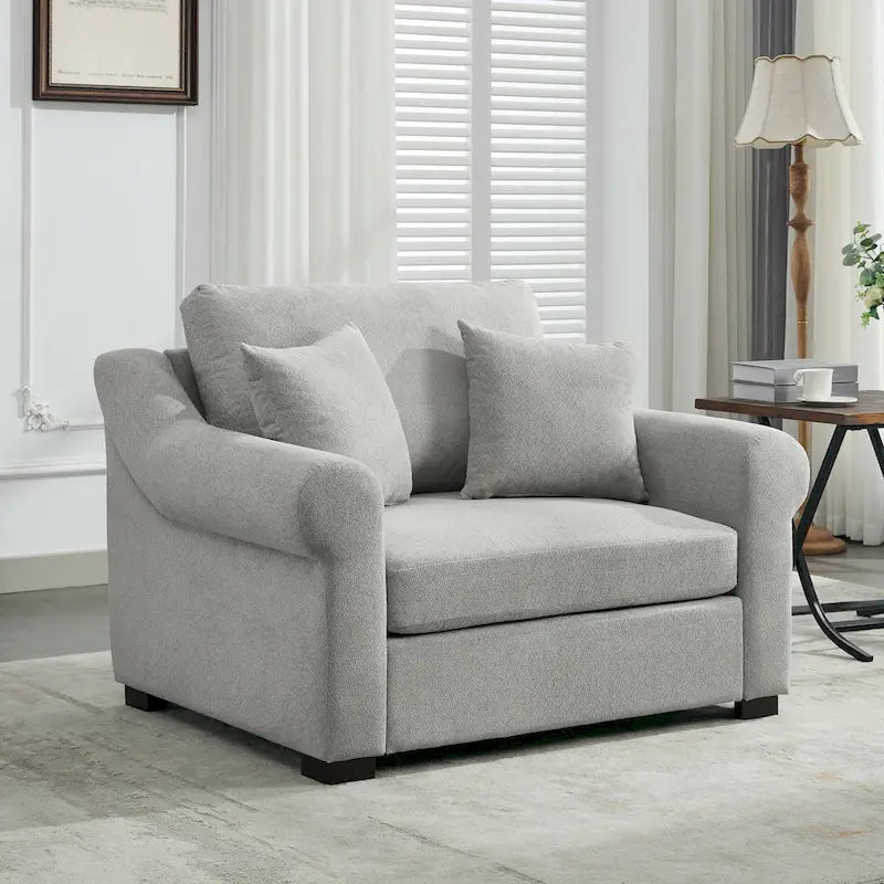 Fauteuil oversize en chenille moderne