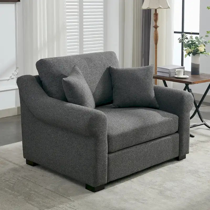 Fauteuil oversize en chenille moderne