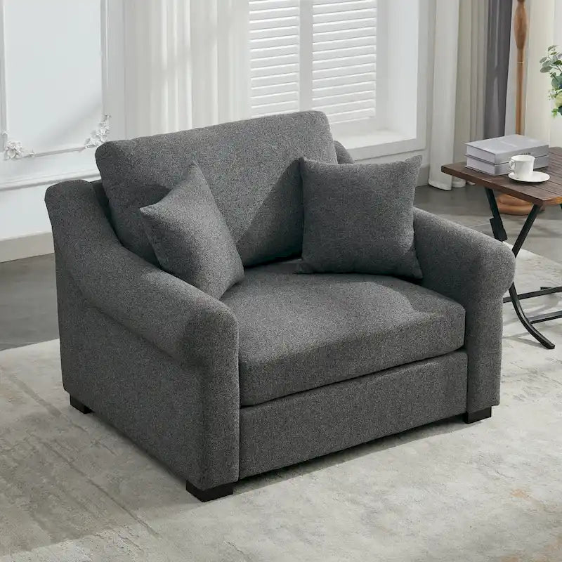 Fauteuil oversize en chenille moderne