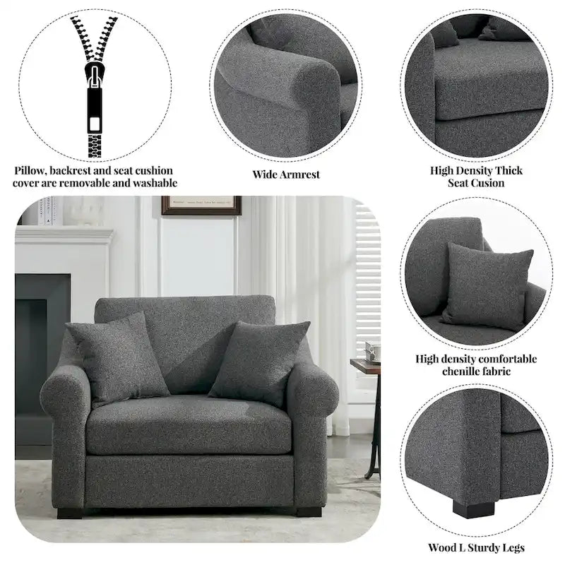Fauteuil oversize en chenille moderne