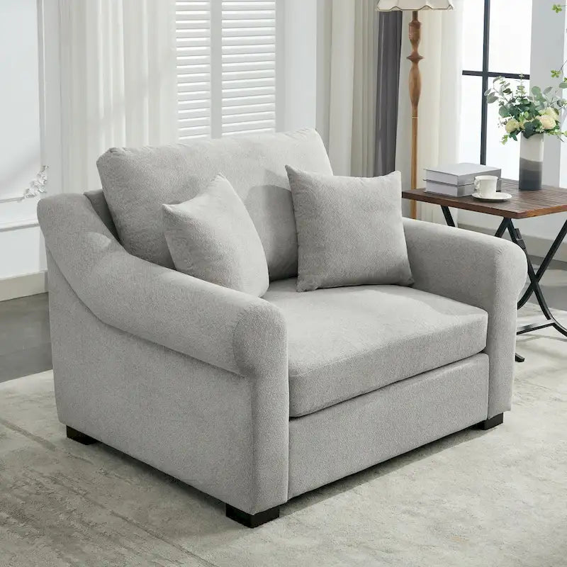 Fauteuil oversize en chenille moderne