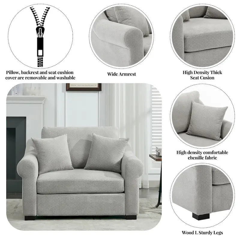 Fauteuil oversize en chenille moderne