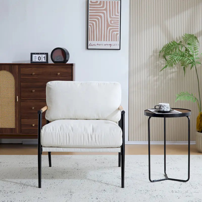 Fauteuil d'appoint moderne rembourré Varsts avec cadre en bois, émeraude par