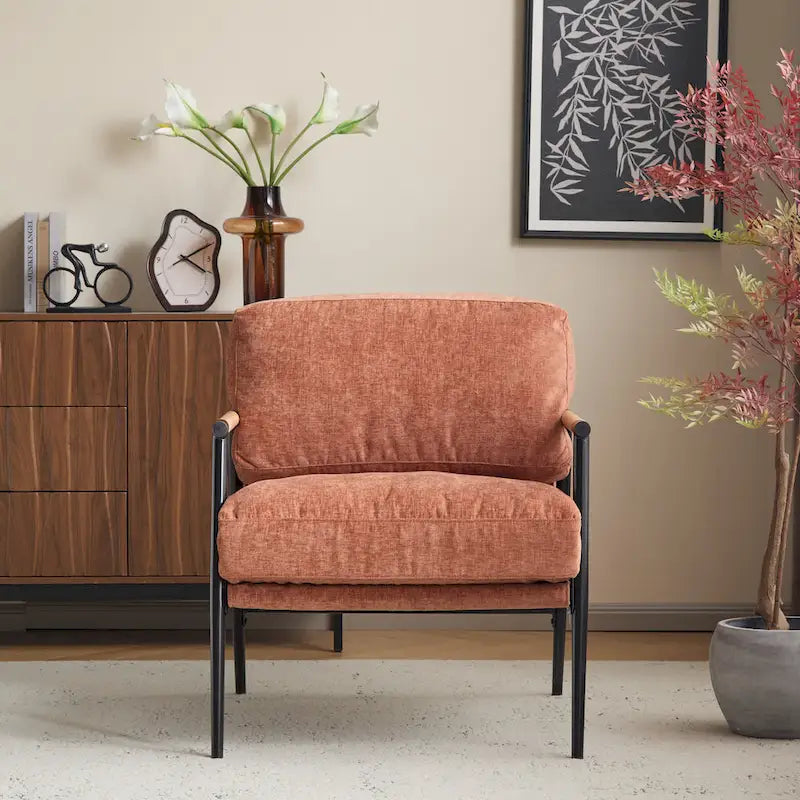 Fauteuil d'appoint moderne rembourré Varsts avec cadre en bois, émeraude par
