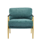 Fauteuil d'appoint moderne rembourré Varsts avec cadre en bois, émeraude par