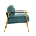 Fauteuil d'appoint moderne rembourré Varsts avec cadre en bois, émeraude par