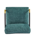 Fauteuil d'appoint moderne rembourré Varsts avec cadre en bois, émeraude par