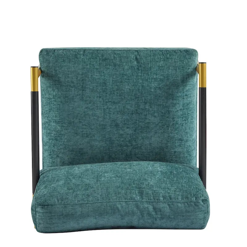 Fauteuil d'appoint moderne rembourré Varsts avec cadre en bois, émeraude par