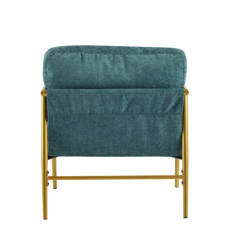 Fauteuil d'appoint moderne rembourré Varsts avec cadre en bois, émeraude par