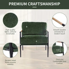 Fauteuil d'appoint moderne rembourré Varsts avec cadre en bois, émeraude par