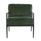 Fauteuil d'appoint moderne rembourré Varsts avec cadre en bois, émeraude par