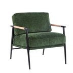 Fauteuil d'appoint moderne rembourré Varsts avec cadre en bois, émeraude par