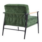 Fauteuil d'appoint moderne rembourré Varsts avec cadre en bois, émeraude par