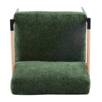 Fauteuil d'appoint moderne rembourré Varsts avec cadre en bois, émeraude par