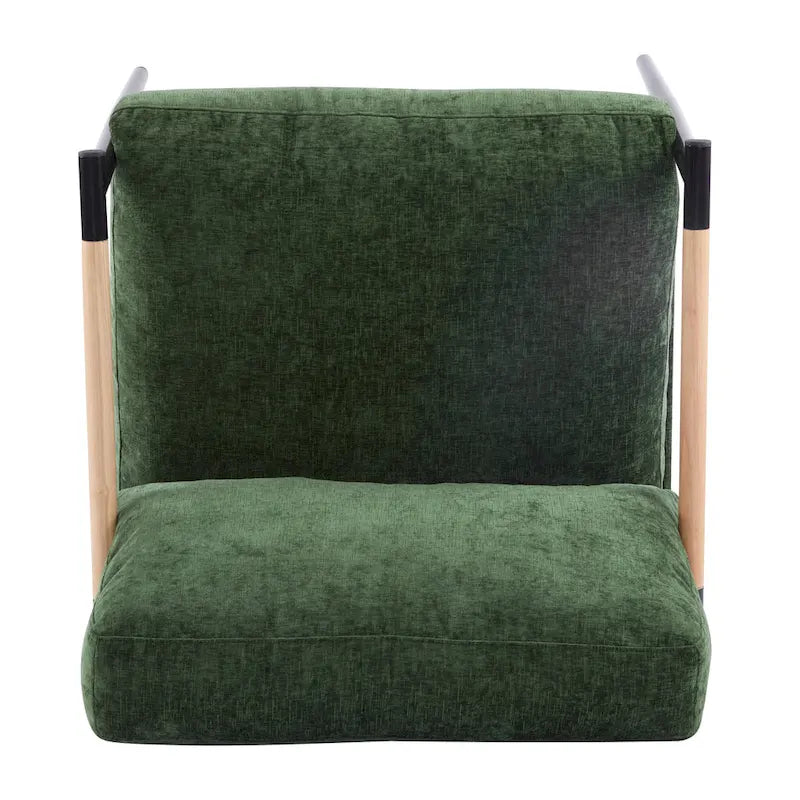Fauteuil d'appoint moderne rembourré Varsts avec cadre en bois, émeraude par