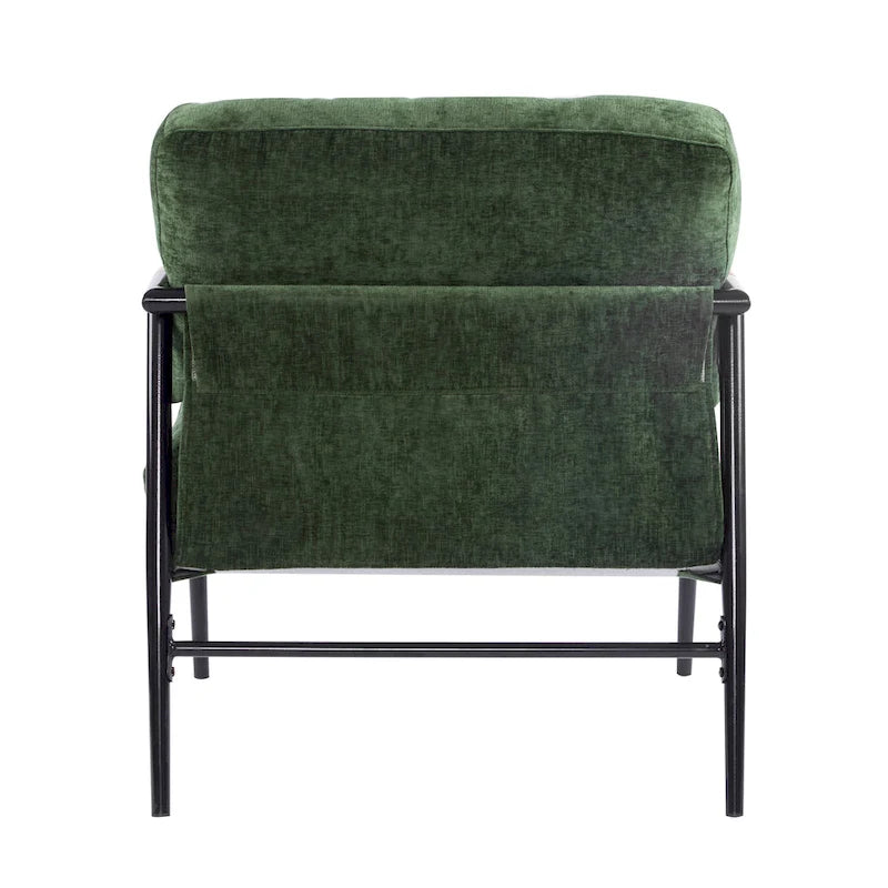Fauteuil d'appoint moderne rembourré Varsts avec cadre en bois, émeraude par