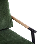 Fauteuil d'appoint moderne rembourré Varsts avec cadre en bois, émeraude par