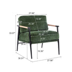 Fauteuil d'appoint moderne rembourré Varsts avec cadre en bois, émeraude par