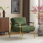 Fauteuil d'appoint moderne rembourré Varsts avec cadre en bois, émeraude par