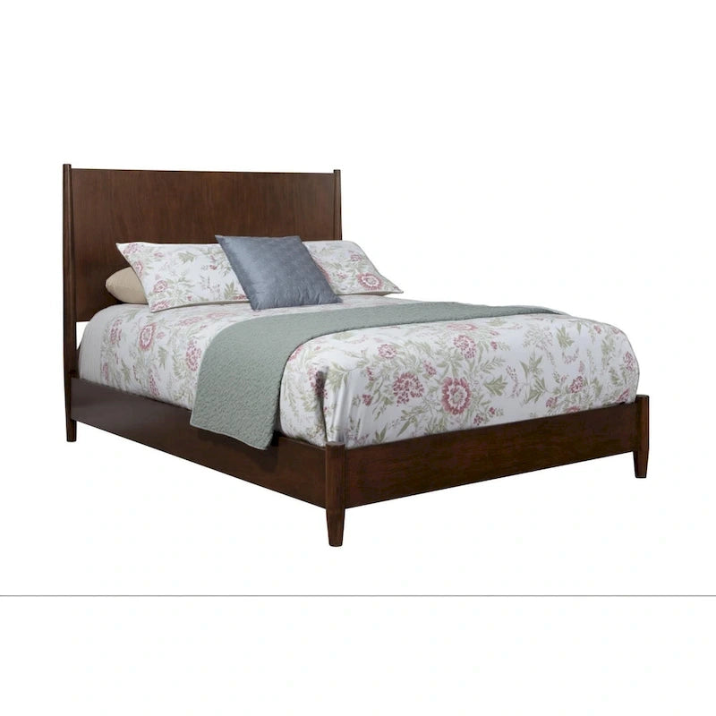 Cadre de lit California King HomeRoots en bois massif marron