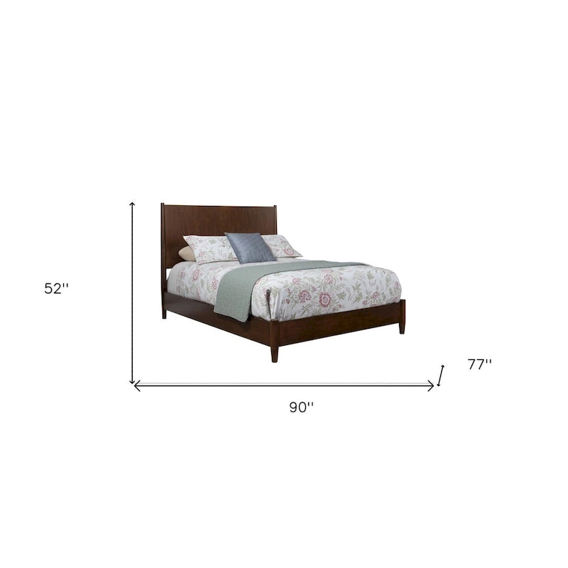 Cadre de lit California King HomeRoots en bois massif marron