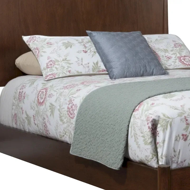 Cadre de lit California King HomeRoots en bois massif marron
