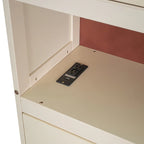 Lit plate-forme en bois avec rangement, lit double avec tête de lit de rangement