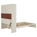 Lit plate-forme en bois avec rangement, lit double avec tête de lit de rangement