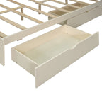 Lit plate-forme en bois avec rangement, lit double avec tête de lit de rangement
