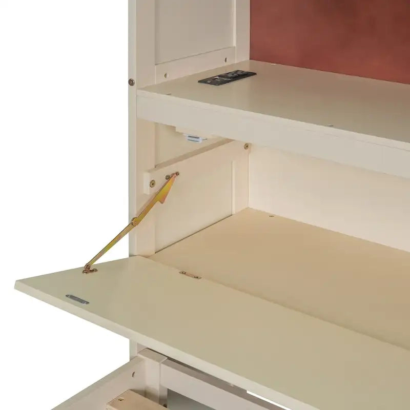 Lit plate-forme en bois avec rangement, lit double avec tête de lit de rangement