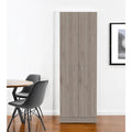 Garde-manger/placard de rangement en bois gris clair de 71" - 23,6"L x 70,8"H x 11,8"P