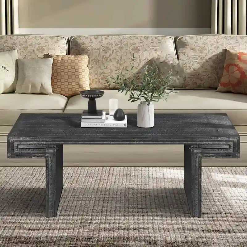 Table basse industrielle vintage de qualité supérieure avec structure à double niveau pour les salons et les bureaux