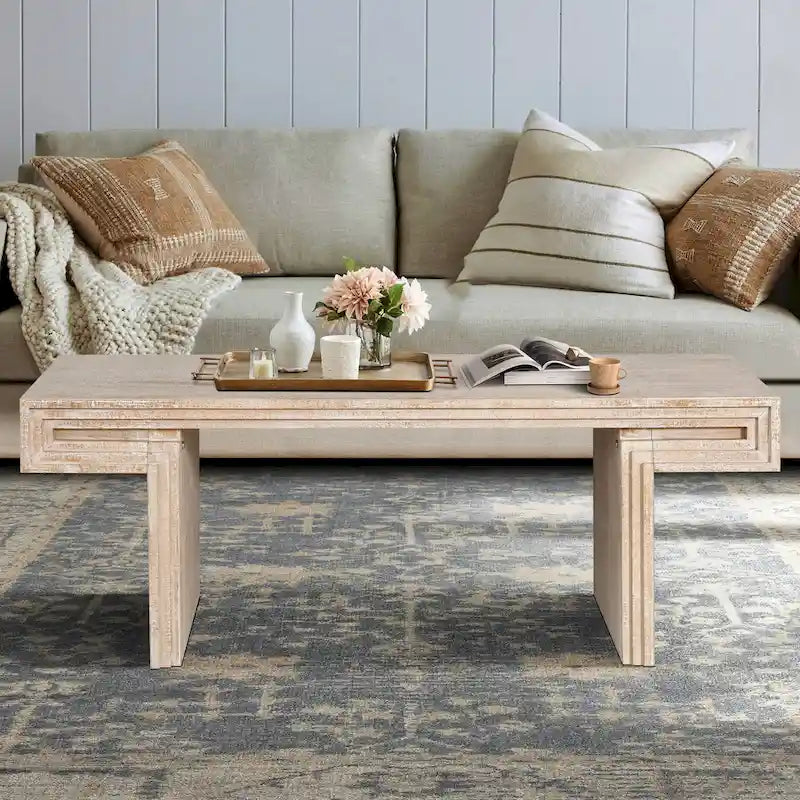 Table basse industrielle vintage de qualité supérieure avec structure à double niveau pour les salons et les bureaux