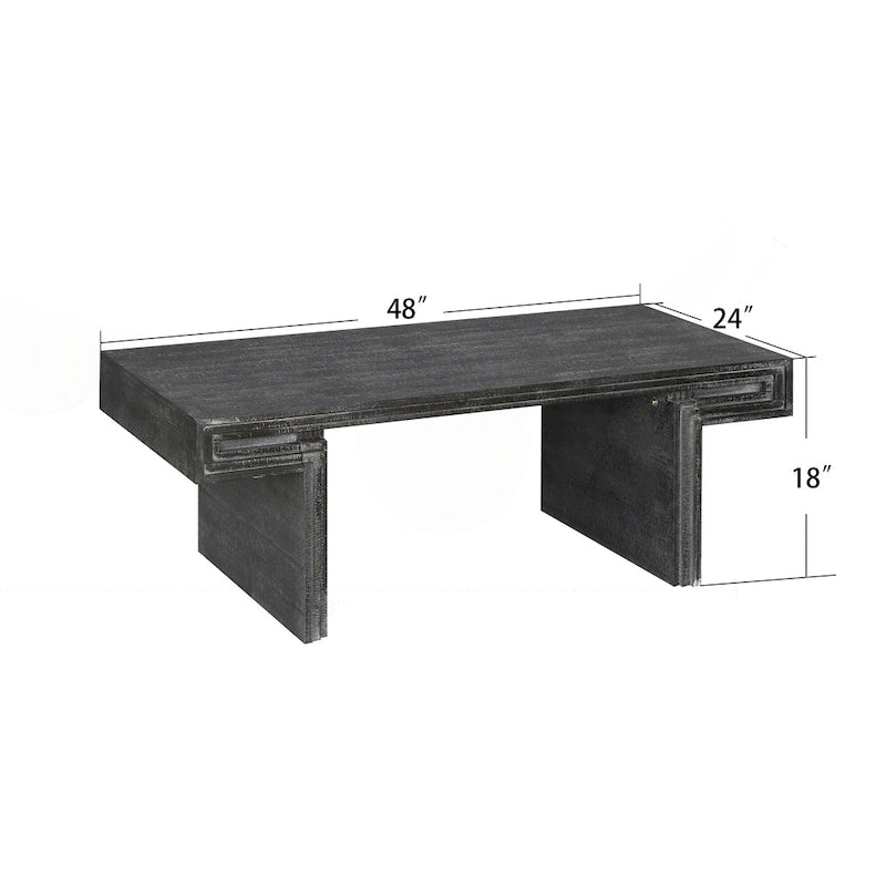 Table basse industrielle vintage de qualité supérieure avec structure à double niveau pour les salons et les bureaux