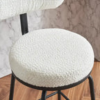 Lot de 2 tabourets de bar pivotants à 360°, chaises de bar hauteur comptoir en tissu bouclé avec pieds en métal pour îlot de cuisine, salle à manger