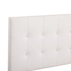 Lit à panneaux capitonné en similicuir, taille simple - 77 - Blanc