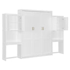 Lit escamotable tout-en-un avec bureau, coiffeuse et garde-robe, format Queen