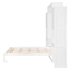 Lit escamotable tout-en-un avec bureau, coiffeuse et garde-robe, format Queen