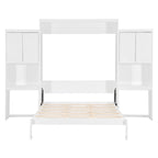 Lit escamotable tout-en-un avec bureau, coiffeuse et garde-robe, format Queen