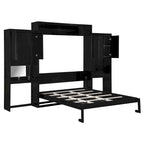 Lit escamotable tout-en-un avec bureau, coiffeuse et garde-robe, format Queen