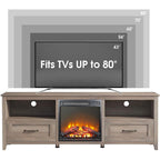 Meuble TV Cheminée WESOME 70 avec Foyer Électrique de 18 pouces