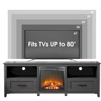 Meuble TV Cheminée WESOME 70 avec Foyer Électrique de 18 pouces